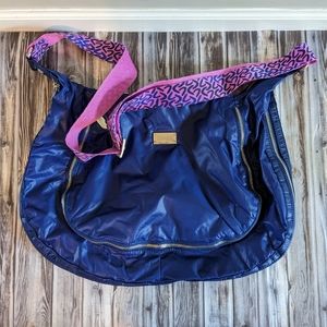 Zumba Fitness Peek A Boo Crossbody Bag Blue and Pink